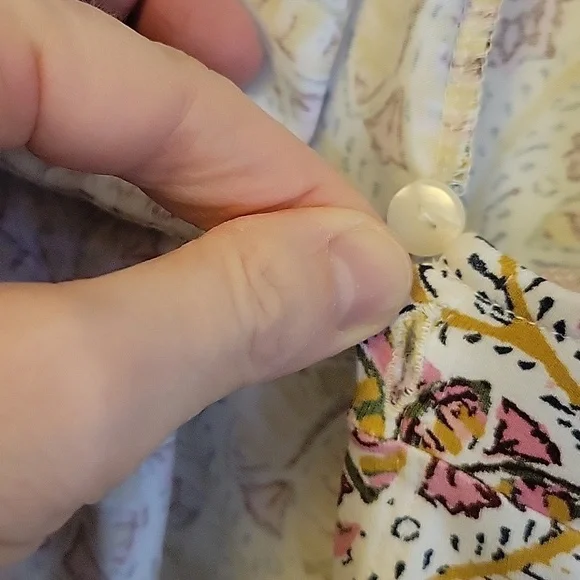 Spartina 449 Cotton Wrap Dress Boho Pattern Rose Pink Cream Size M - Picture 9 of 9